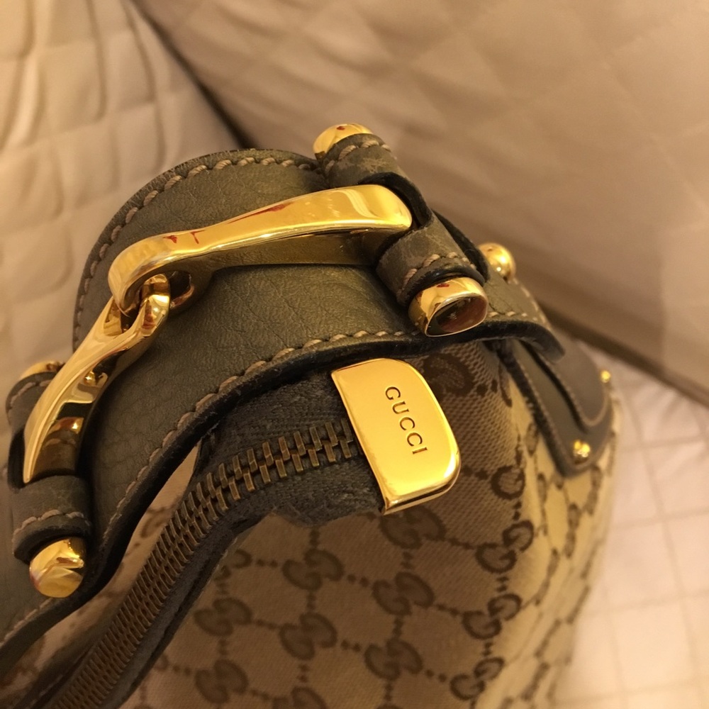 Gucci vintage canvas print hobo bag - Picture 3 of 10
